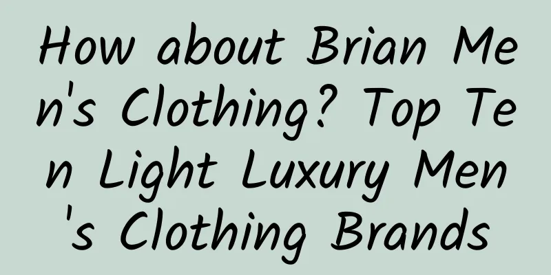 How about Brian Men's Clothing? Top Ten Light Luxury Men's Clothing Brands